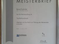 Meisterbrief Bernd Endrulat