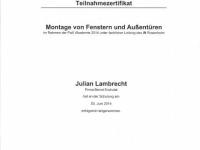 Teilnehmerzertifikat Julian Lambrecht