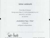 Zertifikat Julian Lambrecht