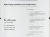 Teilnahmezertifikat "Mechanischer Errichter"