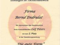 Urkunde "Anerkennung für besondere Leistungen"