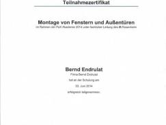 Teilnahmezertifikat Bernd Endrulat 