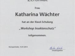 Zertifikat "Insektenschutz" Katharina Wächter