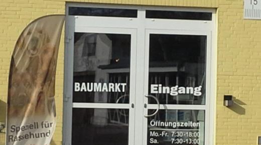 Eingangstür Baumarkt Zimmermann 
