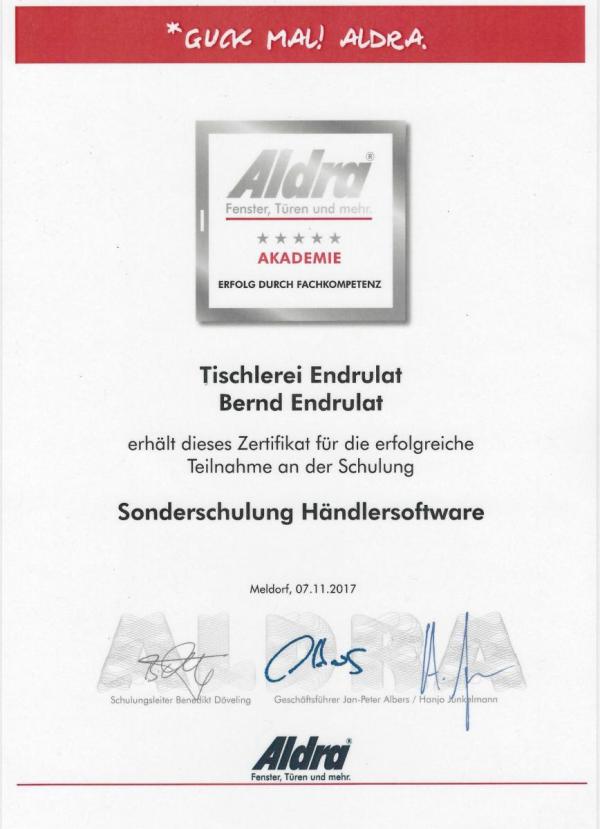 Aldra "Sonderschulung Händlersoftware"