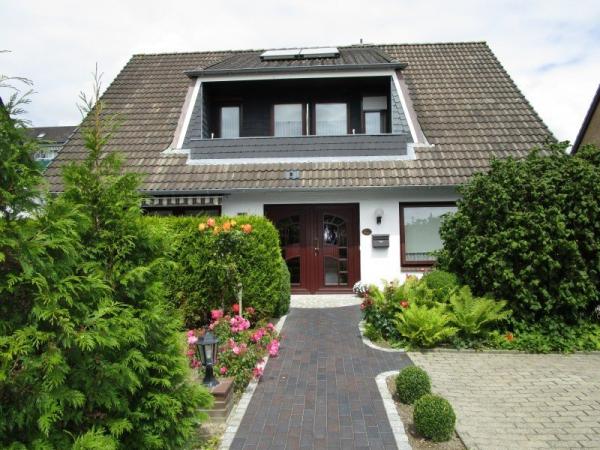 Hausansicht doppelflügelige Haustür in braun mit Lichtausschnitten 