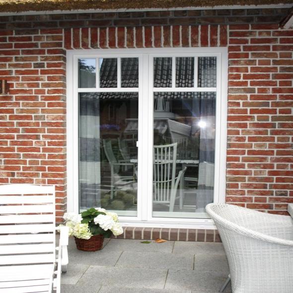 Terrassentür weiß mit Seitenteil 