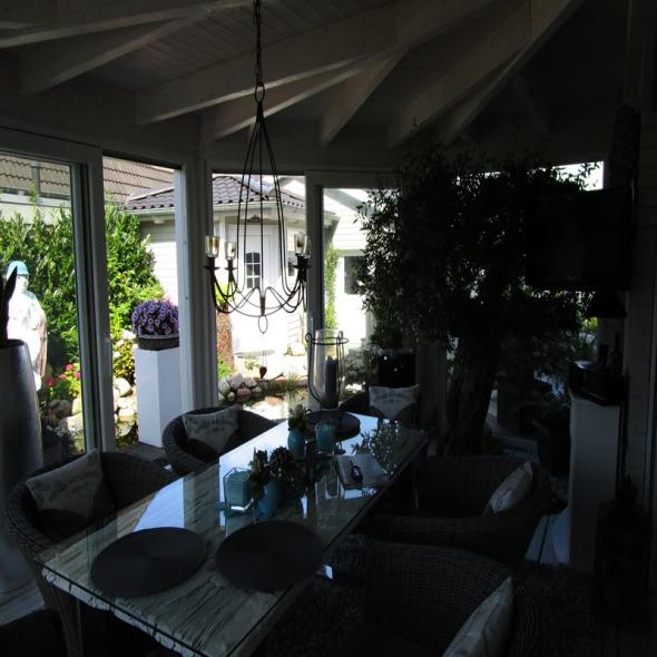 Innenansicht Fenster für Wintergarten mit weißem Rahmen