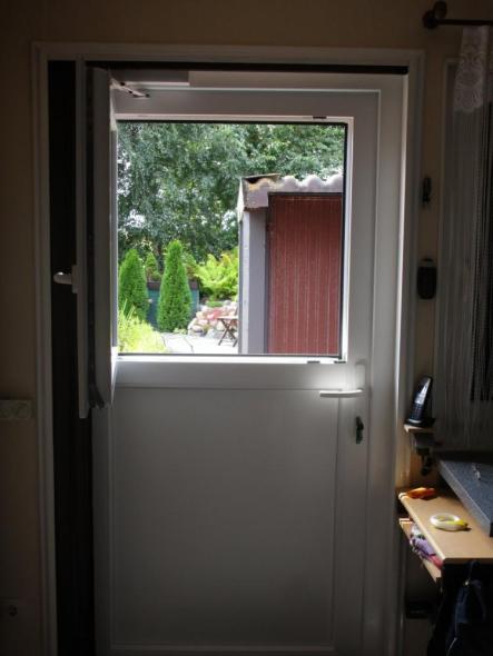 Zweiteilige Balkontür in weiß