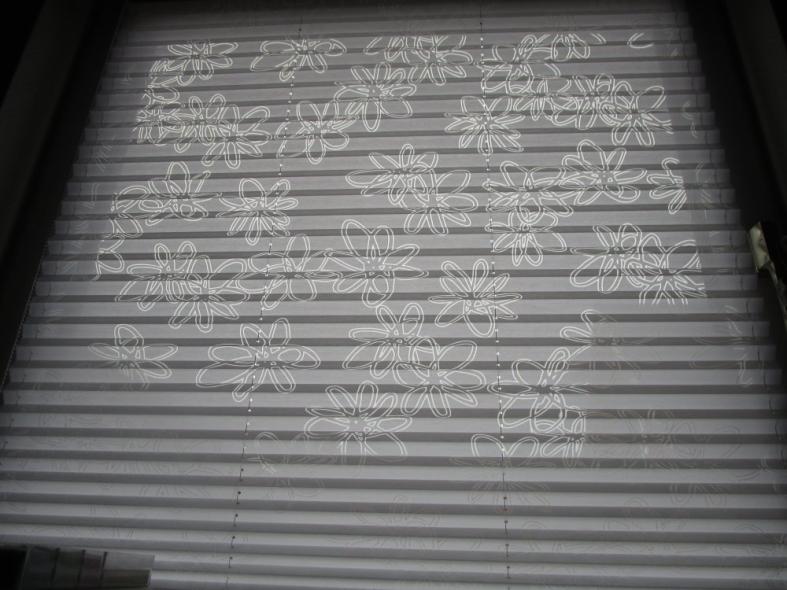 transparent, freihängendes Plissee mit Kettenzug "Küstencharme"