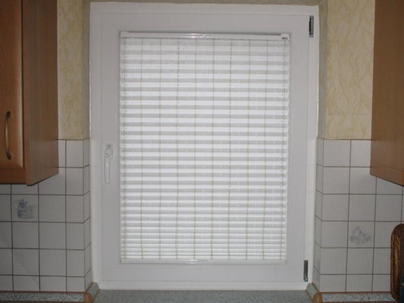 lichtdurchlässiges Plissee "Fischernetz" innen Ansicht